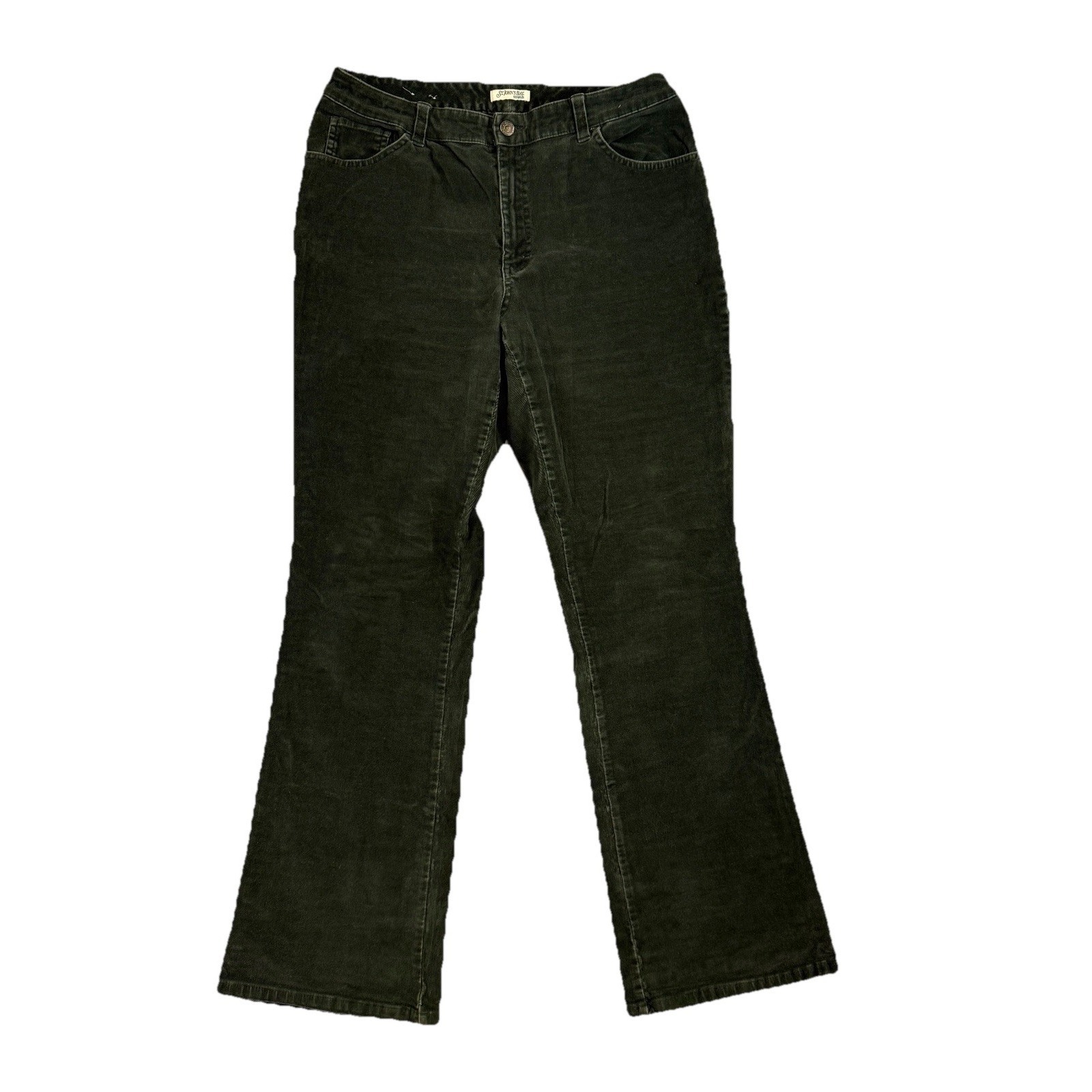 St Johns Bay Women's Bootcut Corduroy Pants Size 12 Forest Hunter Gorp Academia